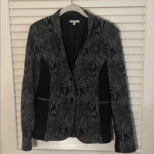 Santorelli Anita Monochrome Patterned Slenderizing Double Button Blazer